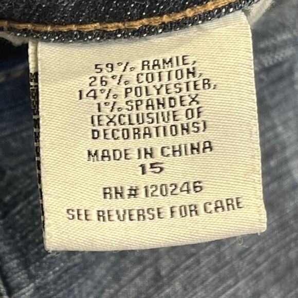 y2k vtg grunge festival boho streetwear Bongo Flare jeans sz 15 cowgirl rodeo - Picture 12 of 12